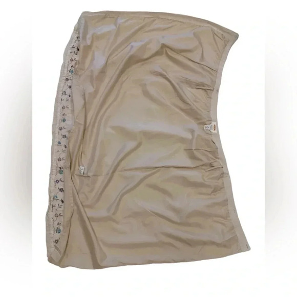 Talbots 100% Linen Embroidered Oatmeal  Maxi Wrap Skirt Size 10 - Picture 5 of 9